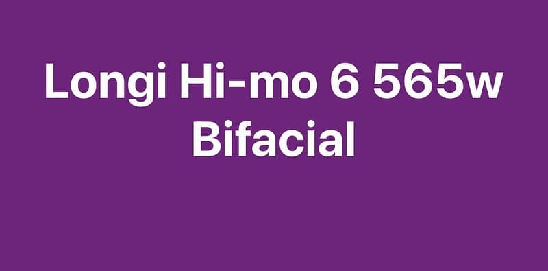 Longi Hi-mo 6 Bifacial 565w Available 0