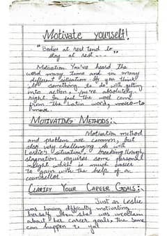 provided by handwriting assignment work