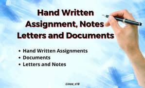 Hand writing assingments data entry or typing work job work available