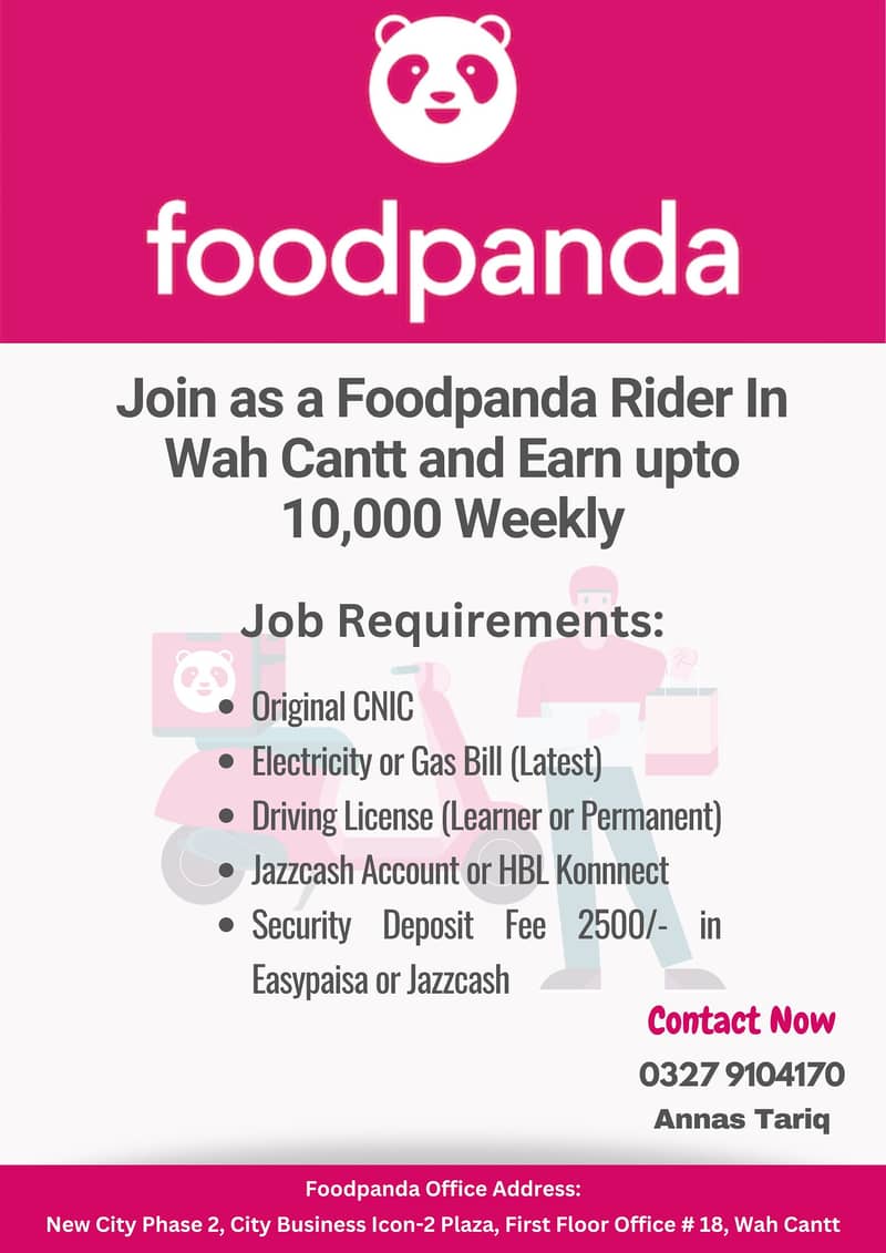 Foodpanda Delivery Riders Job 0