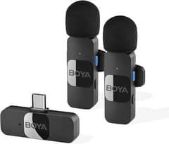 Boya V20, V2 Dual Wireless Mic With Noise Cancelling  iPhone, type C
