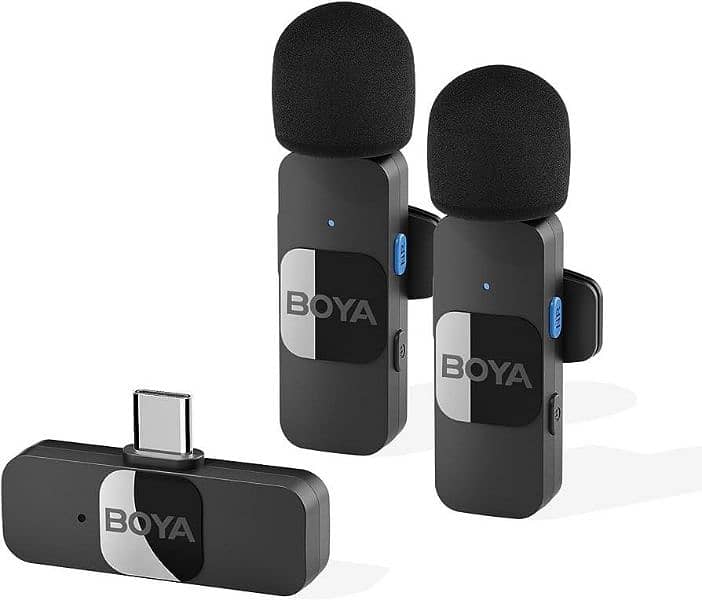 Boya V20, V2 Dual Wireless Mic With Noise Cancelling  iPhone, type C 0