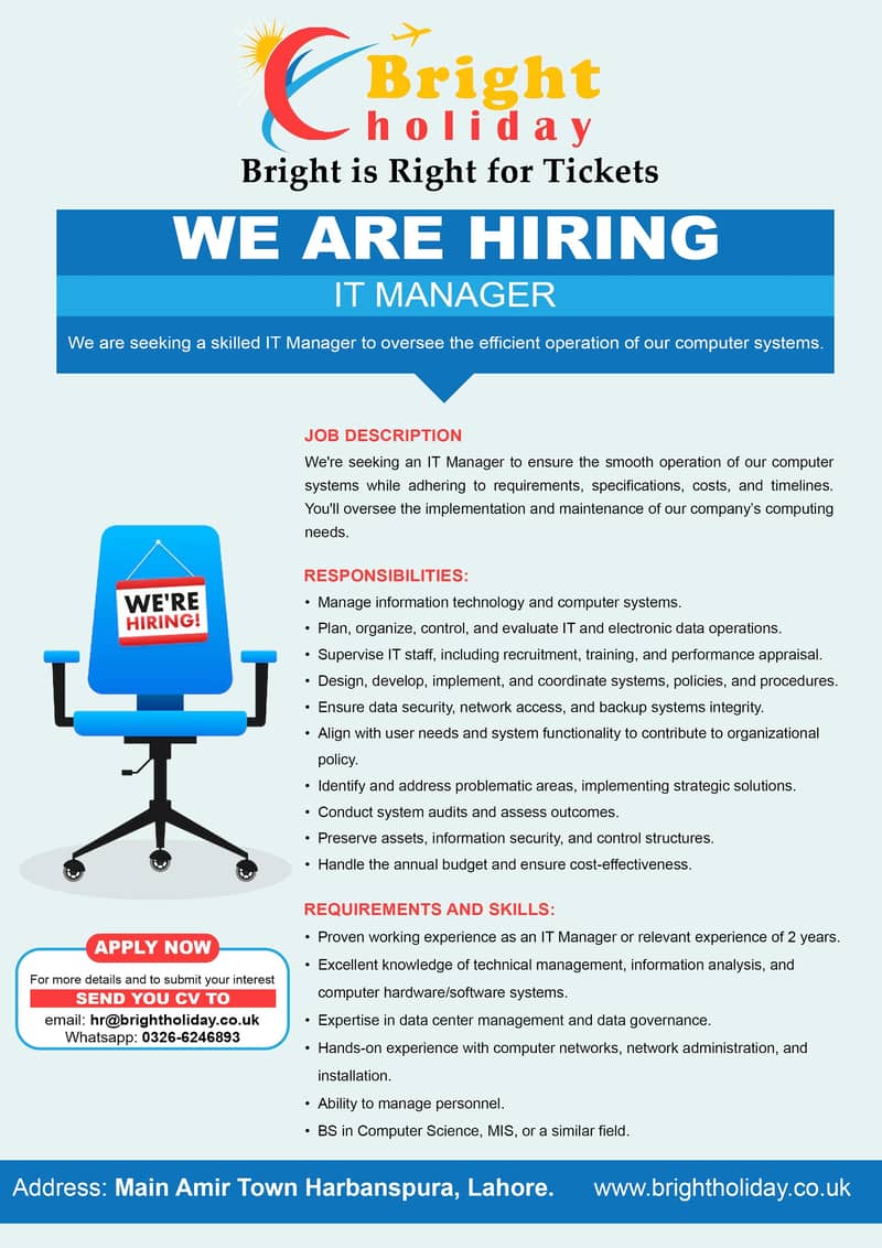 It Manager Required (Male) 0