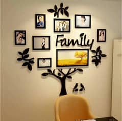 Wooden Family Tree With 8 Frames Available for Home Decoration