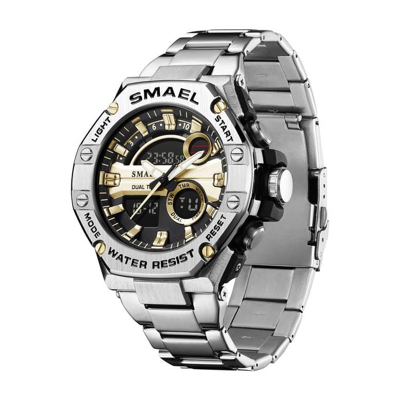 stylish high quality waterproof watch for men silver color 0