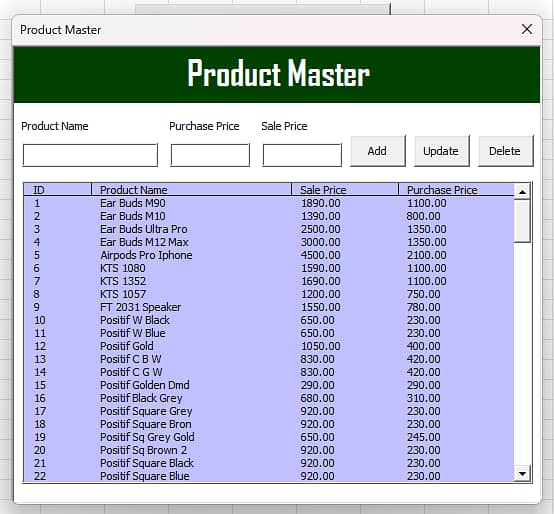 Fully Automatic Stock Management System in Excel 1
