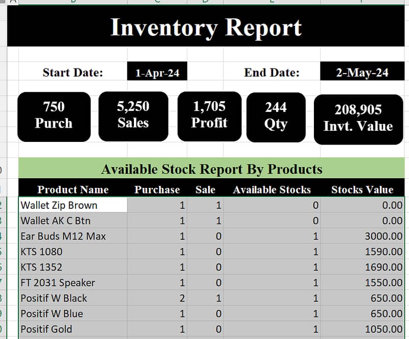 Fully Automatic Stock Management System in Excel 7