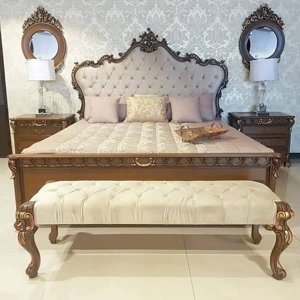 Wooden Bed Set Deco Paint 10 Years Warranty 4