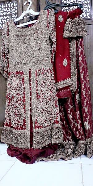 Aqib Bridal Designer Sharara with heavy embriodery long shirt. 0