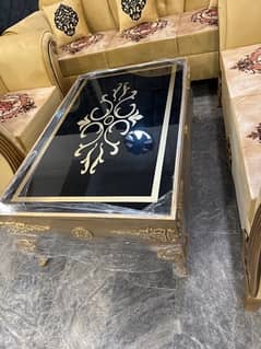 Center Table Gold And Black Colour