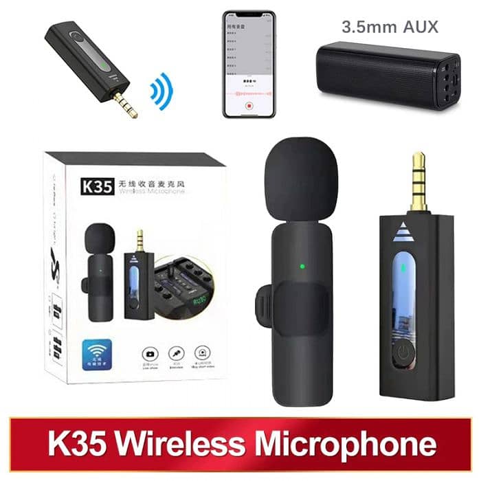 K35 High Quality Wireless Dual Microphone For Mobile Phone And Camera 8