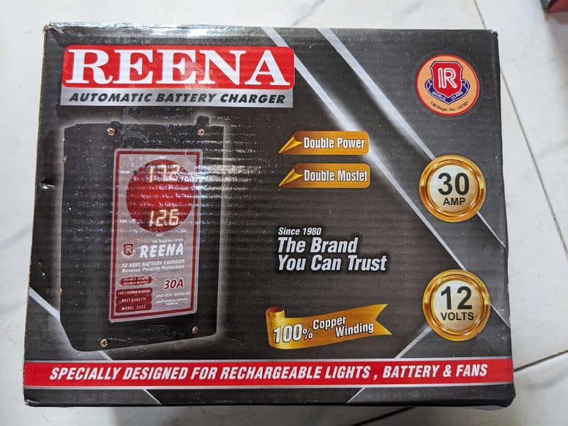 Reena 12 Volt 30Amp Batttery Charger Universal Battery Charger 0