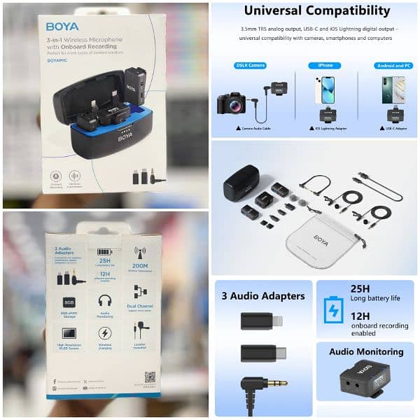 Boya Dual Wireless All in 1 For iPhone, Android, Cameramic 03249107656 0