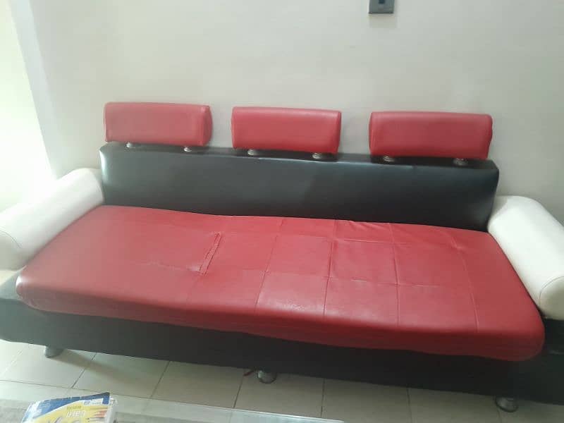 red white leather sofa 7 seater 1