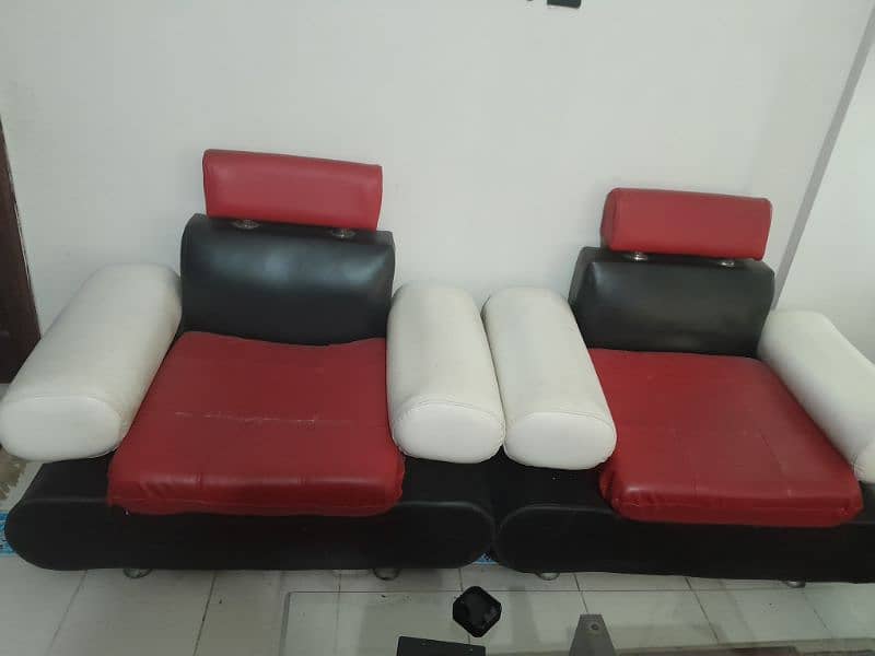 red white leather sofa 7 seater 2