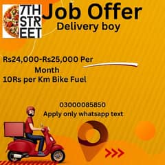 Food Delivery Job offer by 7th Street Pizza Co.