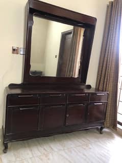 Dressing table wooden frame imported glass in good condition