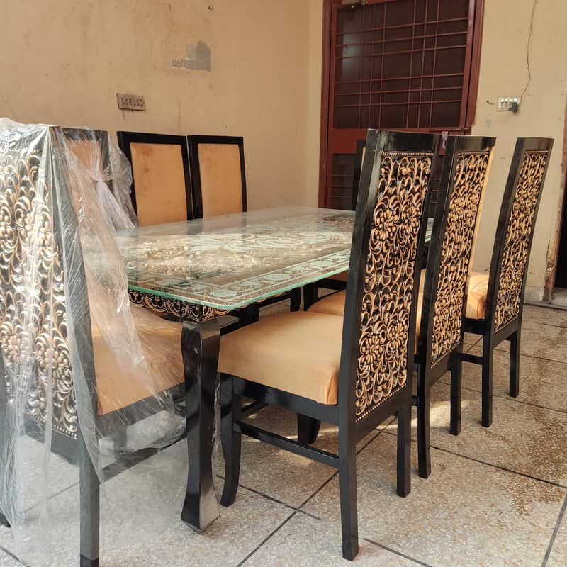 Dining Tables For sale 6 Seater\ 6 chairs dining table\wooden dining 2