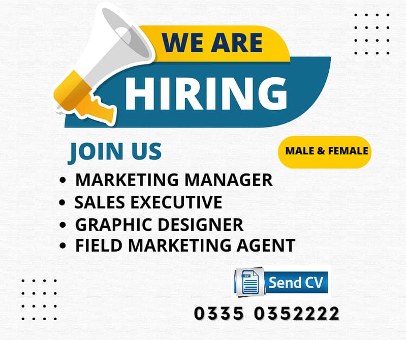Marketing Staff hiring in Lahore 0