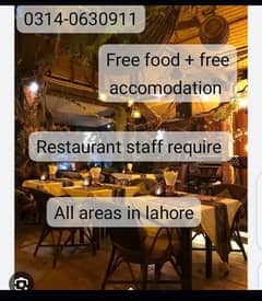 waiter Oder taker stuff required lahore