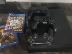 Playstation 4 fat with 3 controllers *with ps plus*