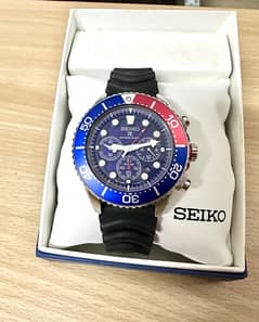Seiko Solar Air Divers Pepsi Bezel V175 0Ad0 - AUTHENTIC WATCH