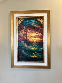 painting frame with double gold border for sale