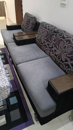 Grey and purple, just like new sofa set