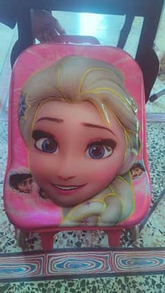 disney frozen trolley bag with 6 tyre  colour pink