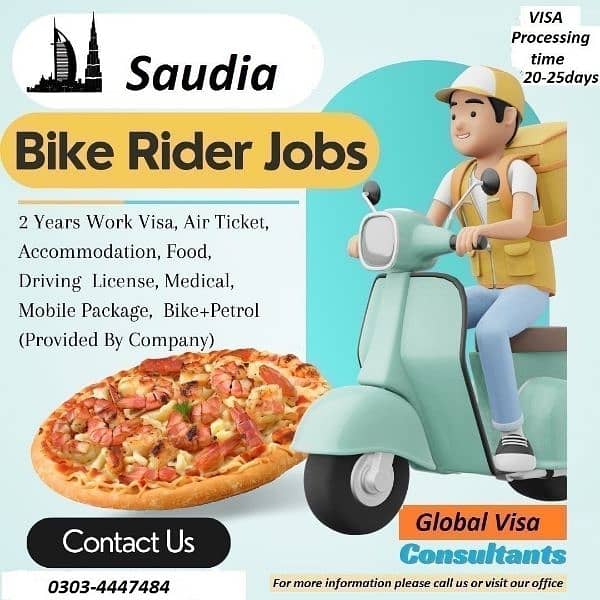 Bike rider jobs available in Saudia Arabia 0
