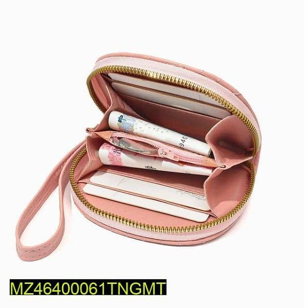 Woman's leader plain zipper wallet 1