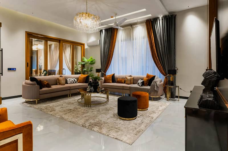 One Kanal Brand New Luxury Ultra-Modern Design Most Beautiful 7 Bed Full Basement Fully Furnished Bungalow For Sale At Prime Location Of DHA Lahore 15