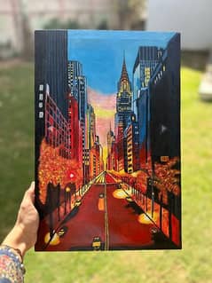 New York City building painting.    18×12 inches