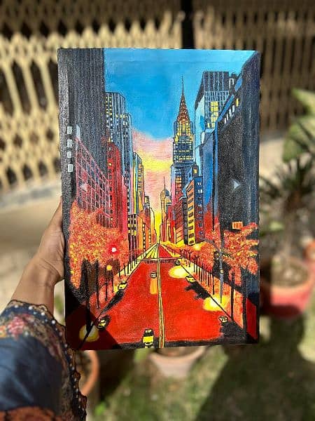 New York City building painting.    18×12 inches 1