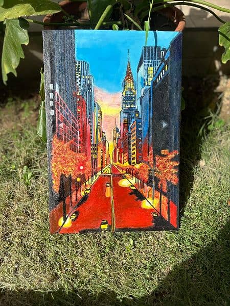 New York City building painting.    18×12 inches 2