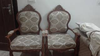Pure sheesham 2 chairs and 3 glass tables