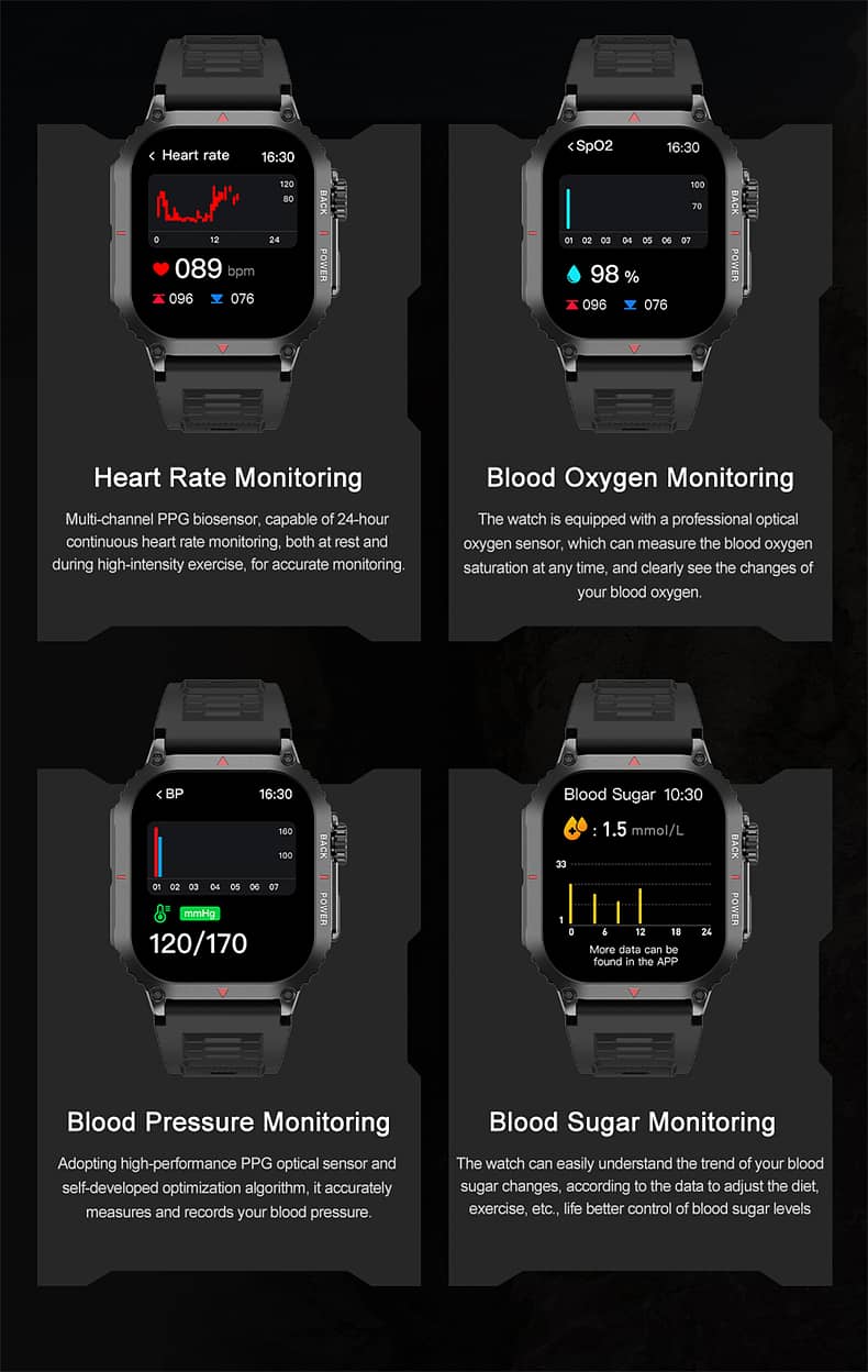 Smart Watch for Men with NFC, Body Temperature, Heart Rate Monitor. 10