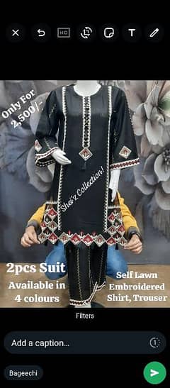 Ladies Embroidered Lawn suit.