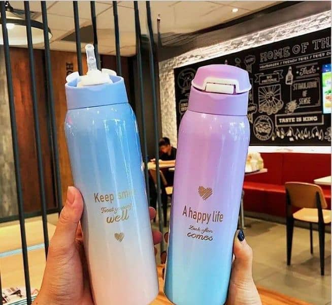 stainless steel sport thermos water bottle 500Ml 0
