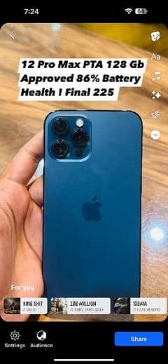 I phone 12 Pro max PTA 128 GB Approved