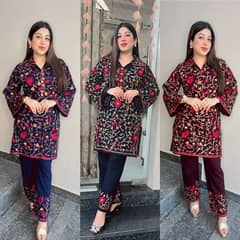Heavy Multi Embroidered Shirt With Embroidered