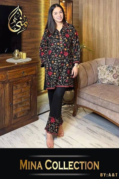 Heavy Multi Embroidered Shirt With Embroidered 2