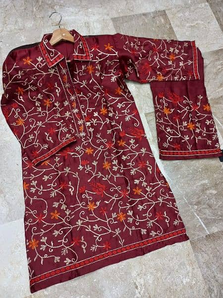 Heavy Multi Embroidered Shirt With Embroidered 5