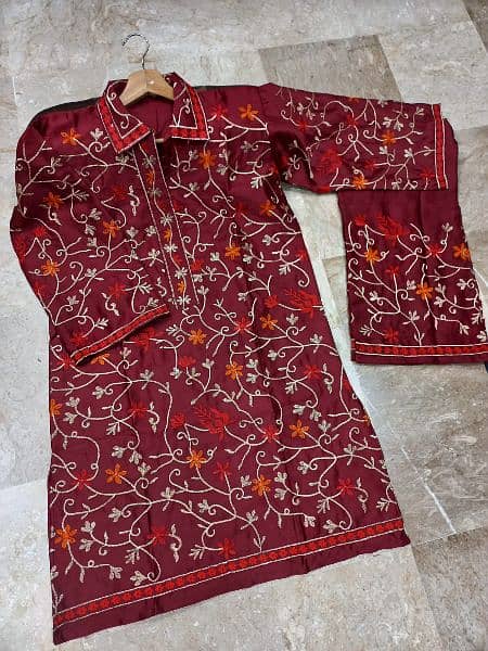 Heavy Multi Embroidered Shirt With Embroidered 7