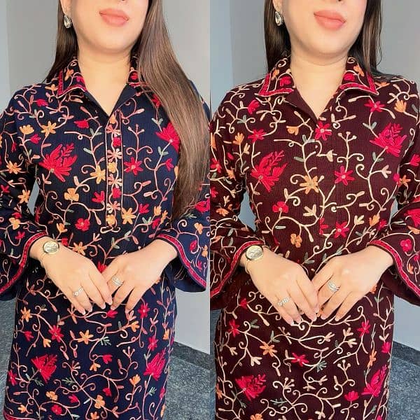 Heavy Multi Embroidered Shirt With Embroidered 8