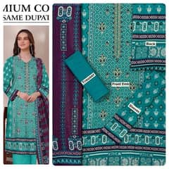 cotton printed and embroidery suit