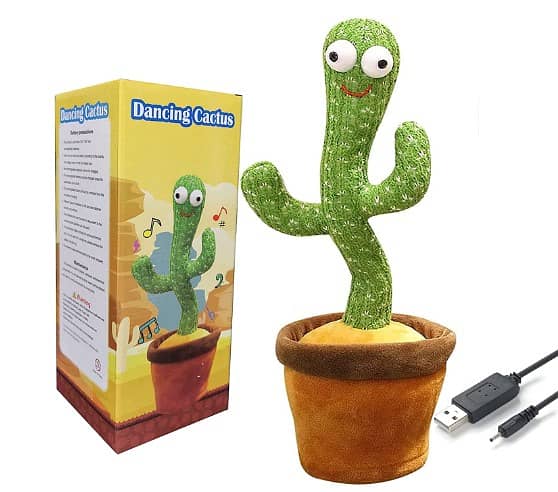 Dancing Cactus Toy Rechargeable with Cable for Kids 0