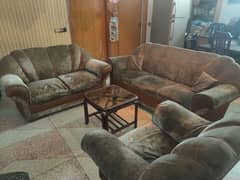 Sofa Set. 3 sofas- 1 seater, 2 seater and 3 seater with cushions