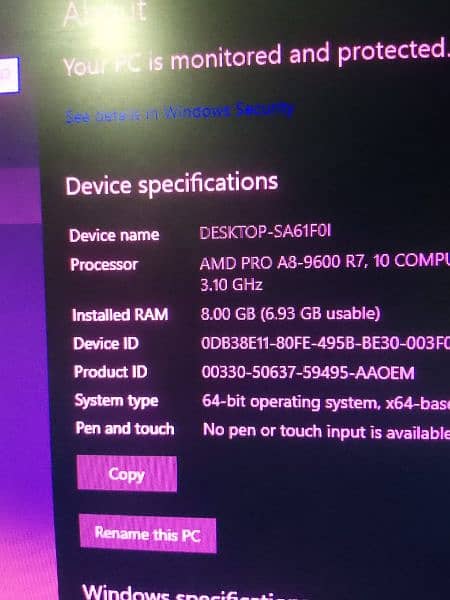 amd Pro a8 9600 8gb ram ddr4 windows 11 Pro Activated 3