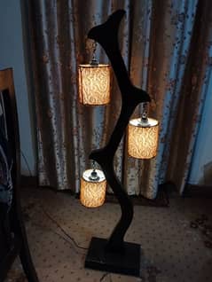 Beautiful Wooden Lamp full size with 3 bulbs